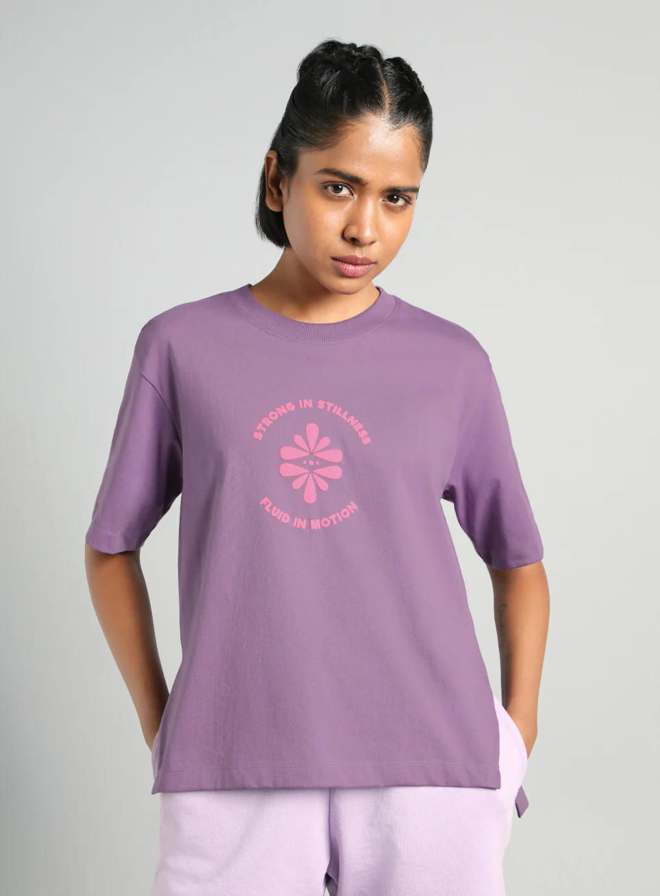 Women's Purple Flow and Flare Relaxed fit T-shirt