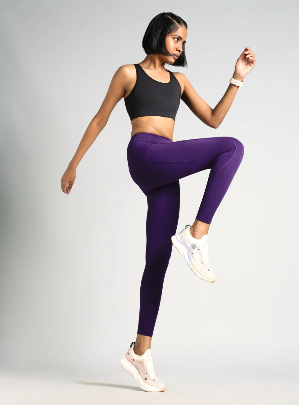 Women's Purple Flow Form Yoga COMFlex Tights - Image 3