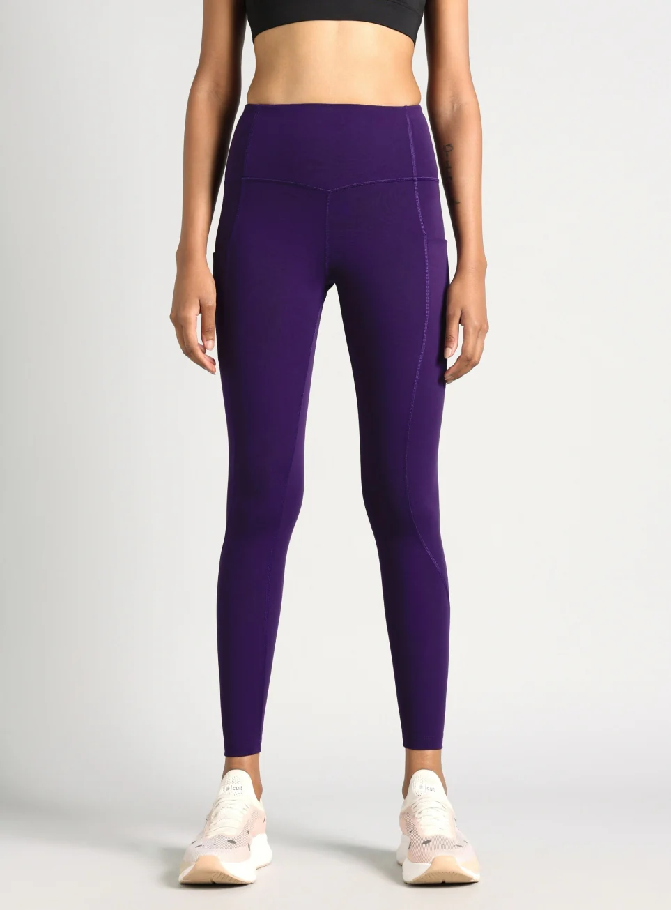 Women's Purple Flow Form Yoga COMFlex Tights - Image 4