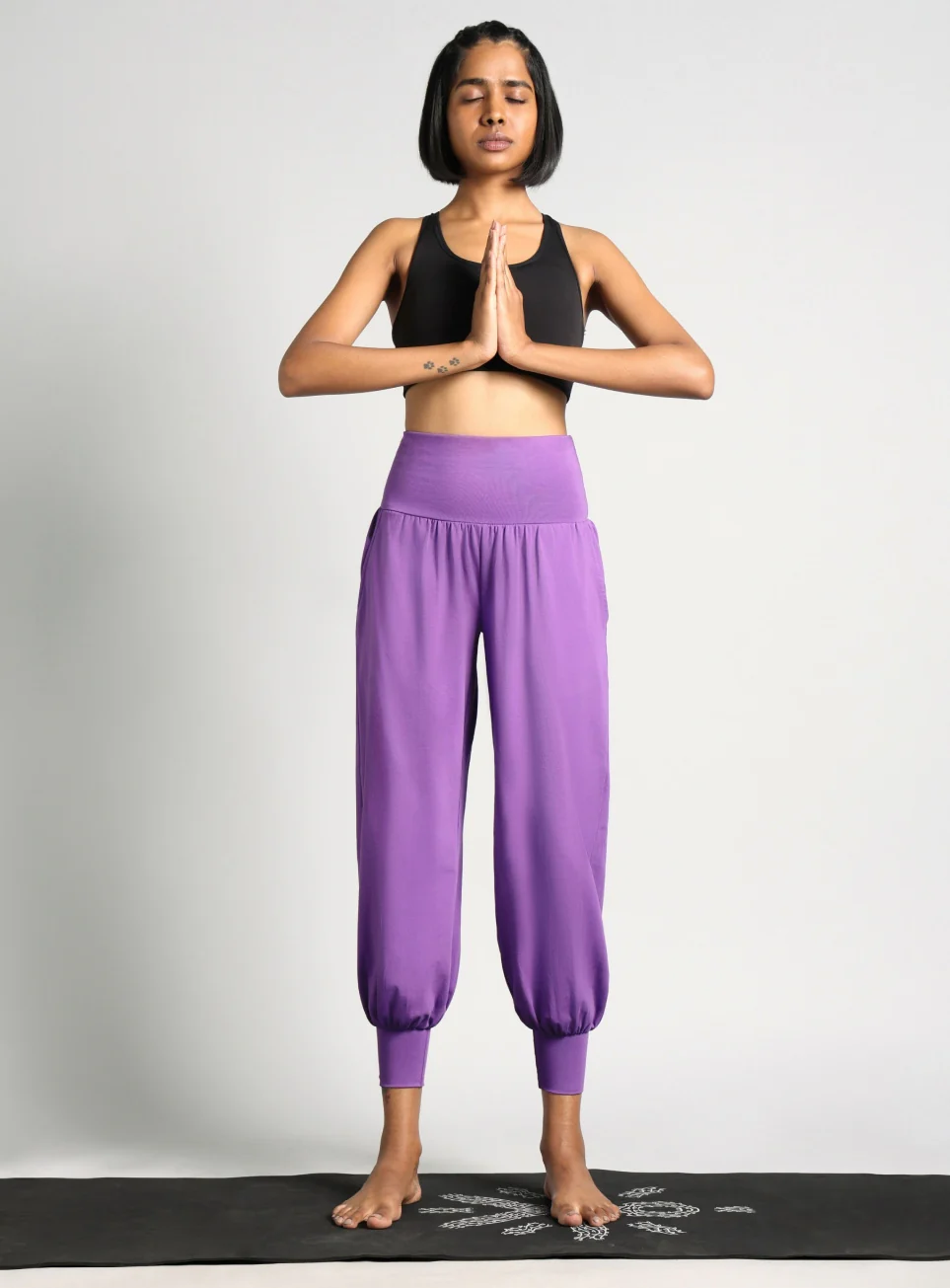 Women's Purple Flow Form Yoga Relaxed Fit Joggers - Image 3