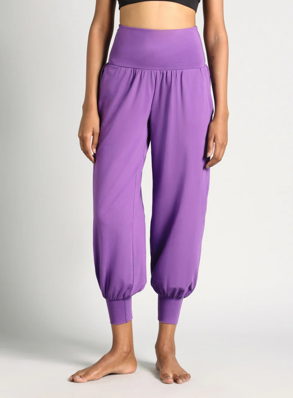 Women's Purple Flow Form Yoga Relaxed Fit Joggers - Image 4