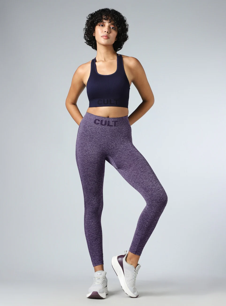Women's Purple Momentum Seamless Tights - Image 3