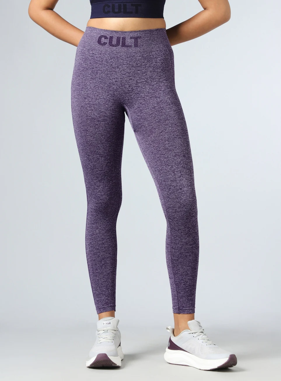 Women's Purple Momentum Seamless Tights - Image 4