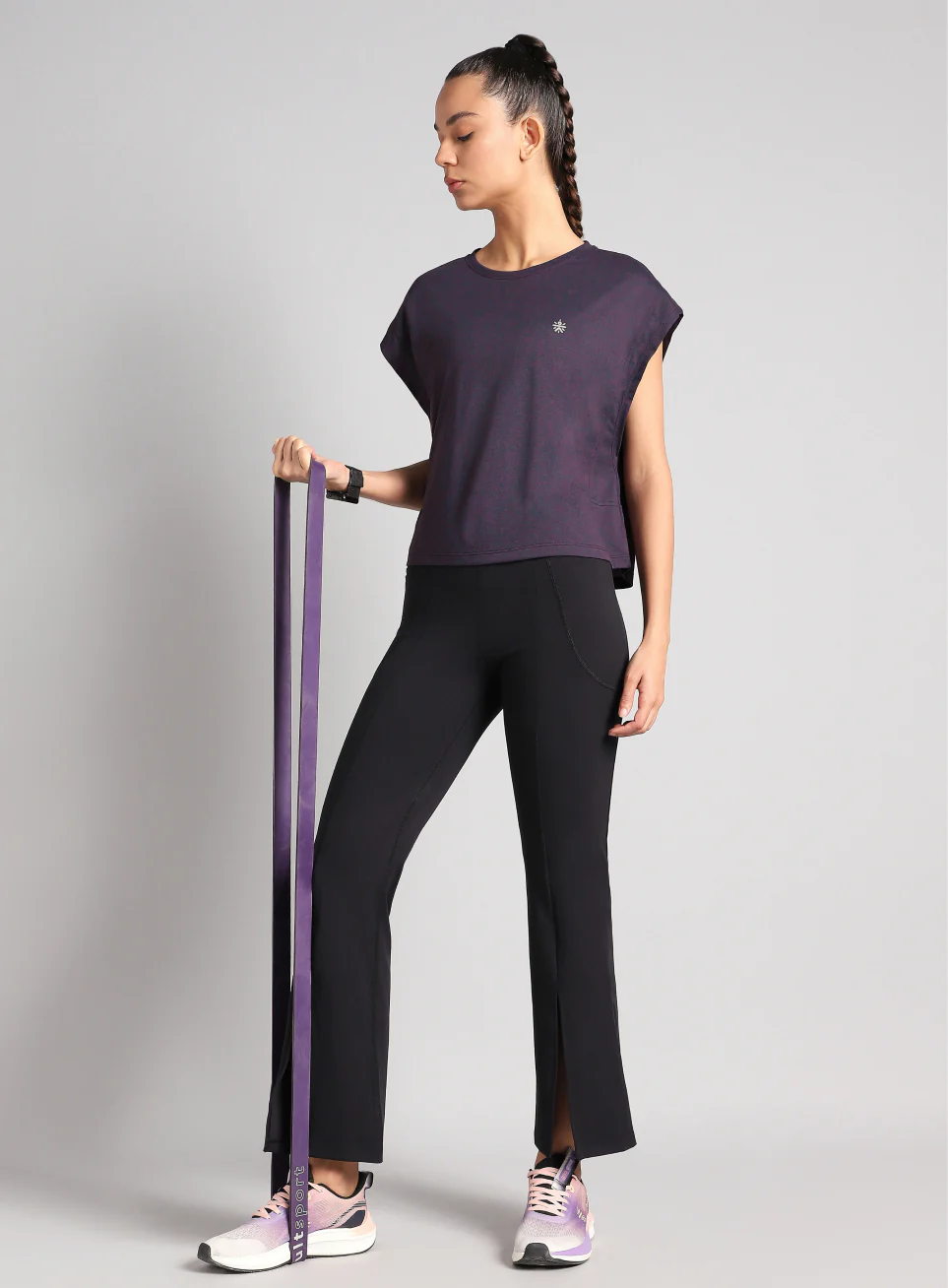 Women's Purple Muscle Flex COMFORtech T-shirt - Image 3