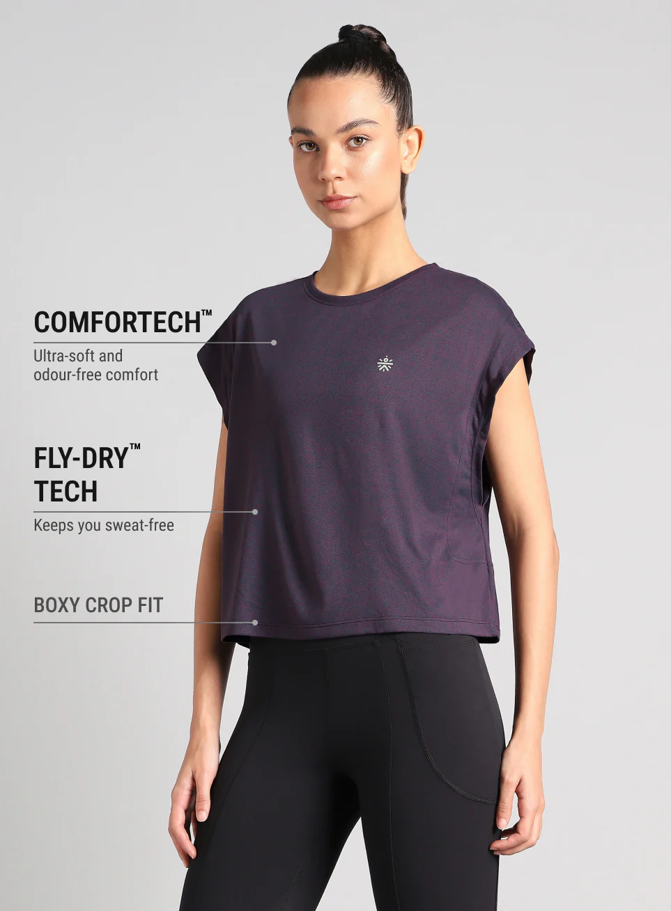Women's Purple Muscle Flex COMFORtech T-shirt - Image 5