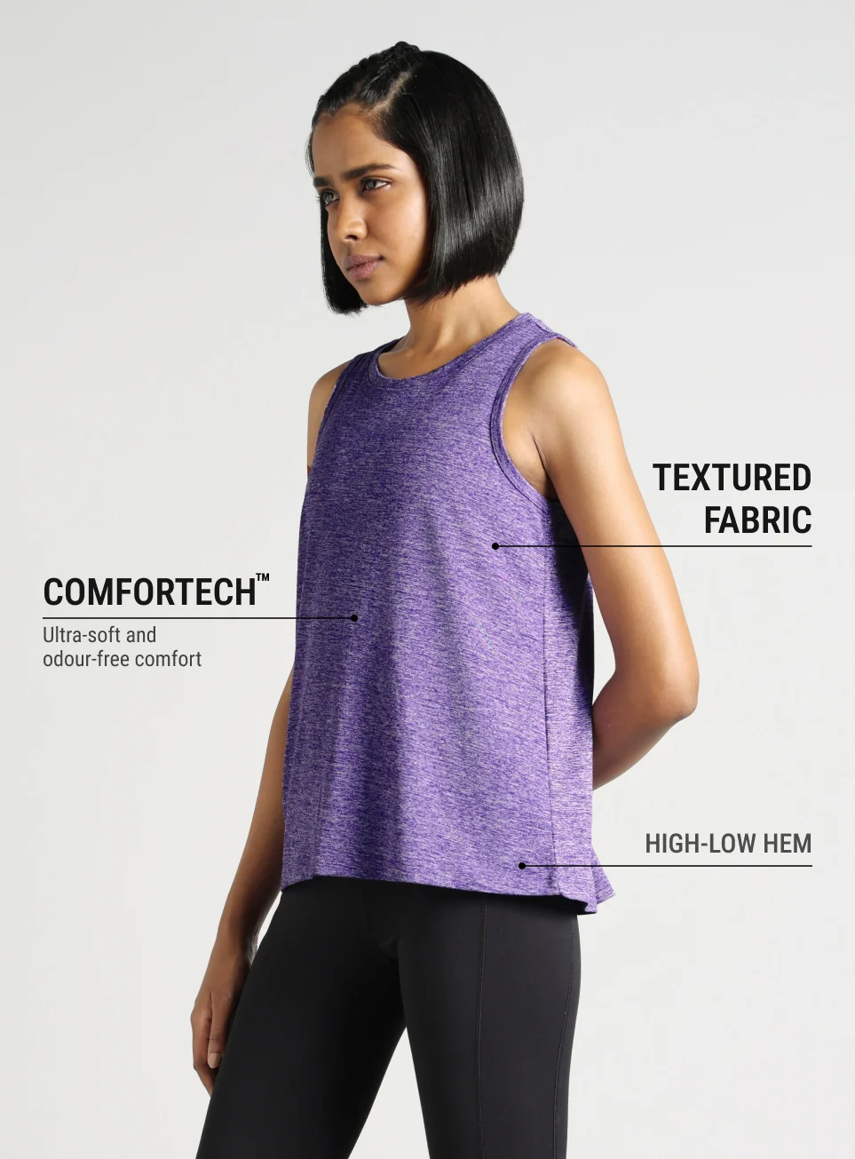 Women's Purple Muscle Up Comfortech Tank - Image 5