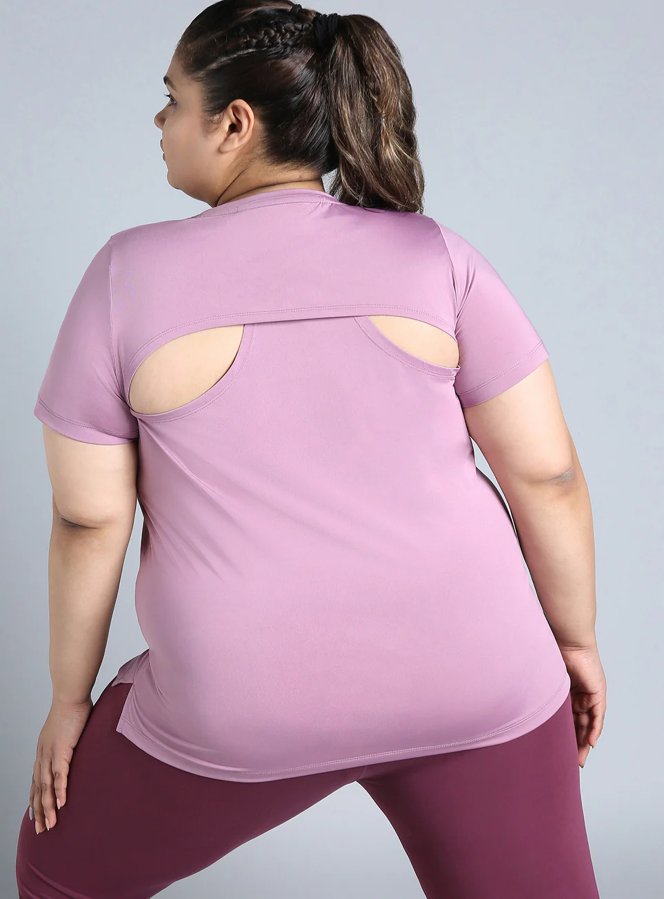 Women's Purple Plus Size Back Vent Training Tee