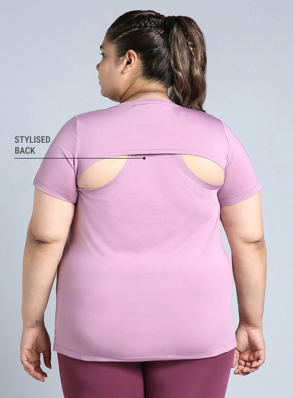 Women's Purple Plus Size Back Vent Training Tee - Image 6