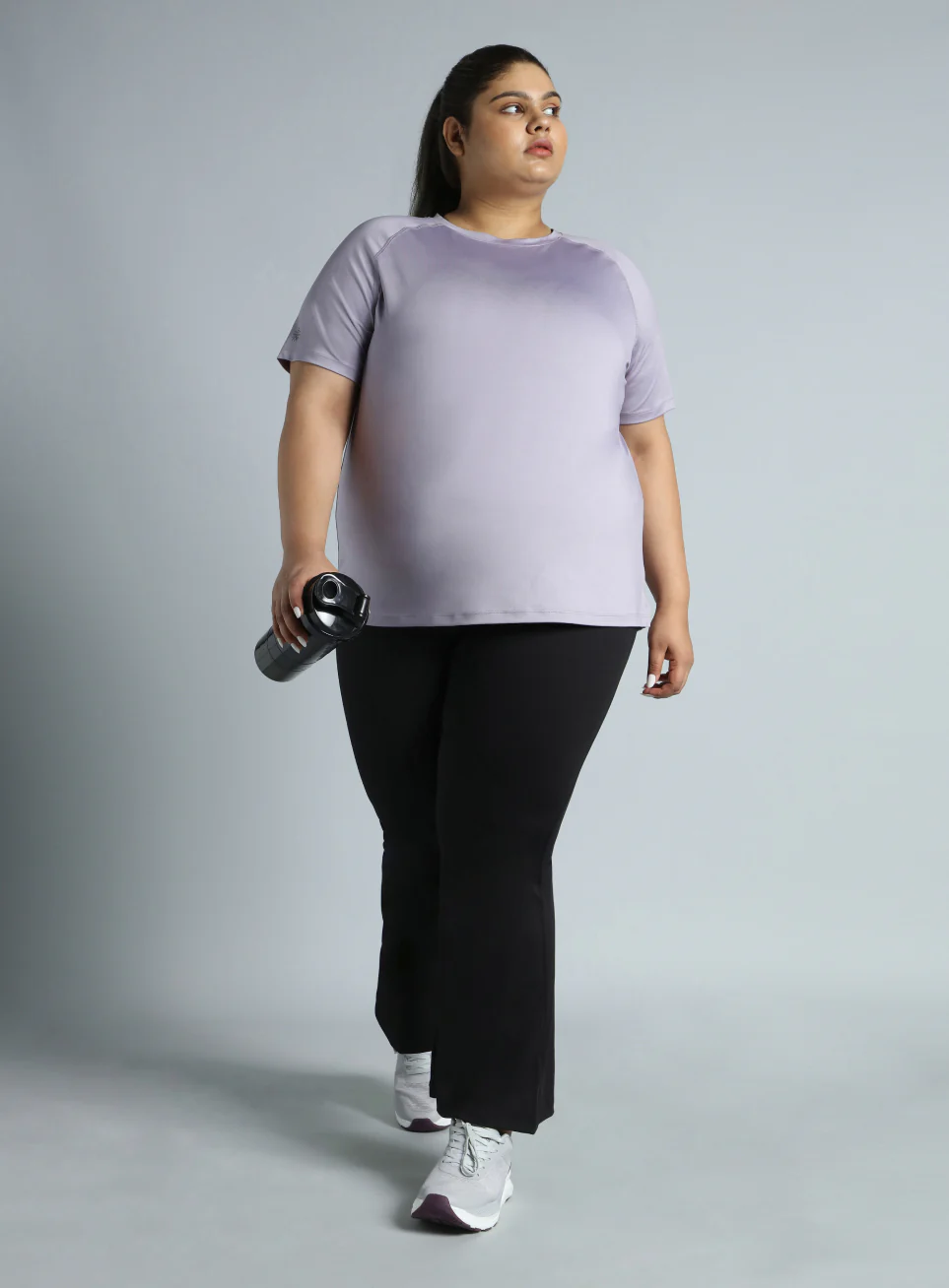 Women's Purple Running Essential Plus Size Regular Fit T-shirt - Image 2