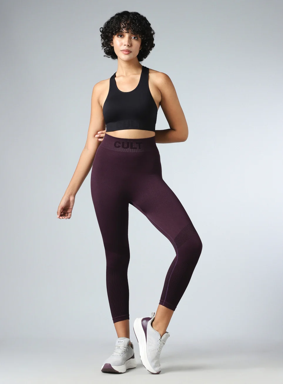 Women's Purple Sculpt Fit Seamless Tights - Image 3