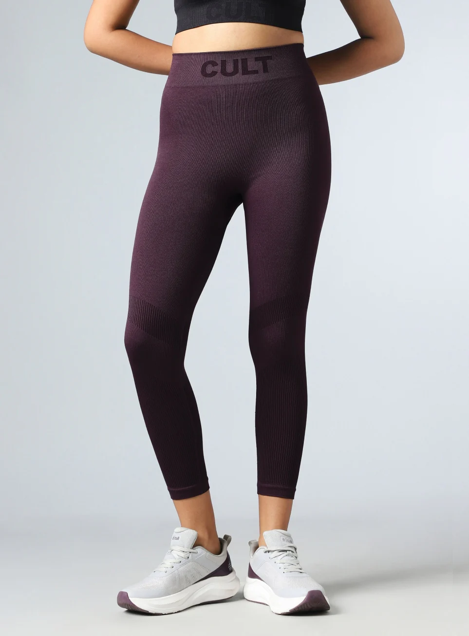 Women's Purple Sculpt Fit Seamless Tights - Image 4