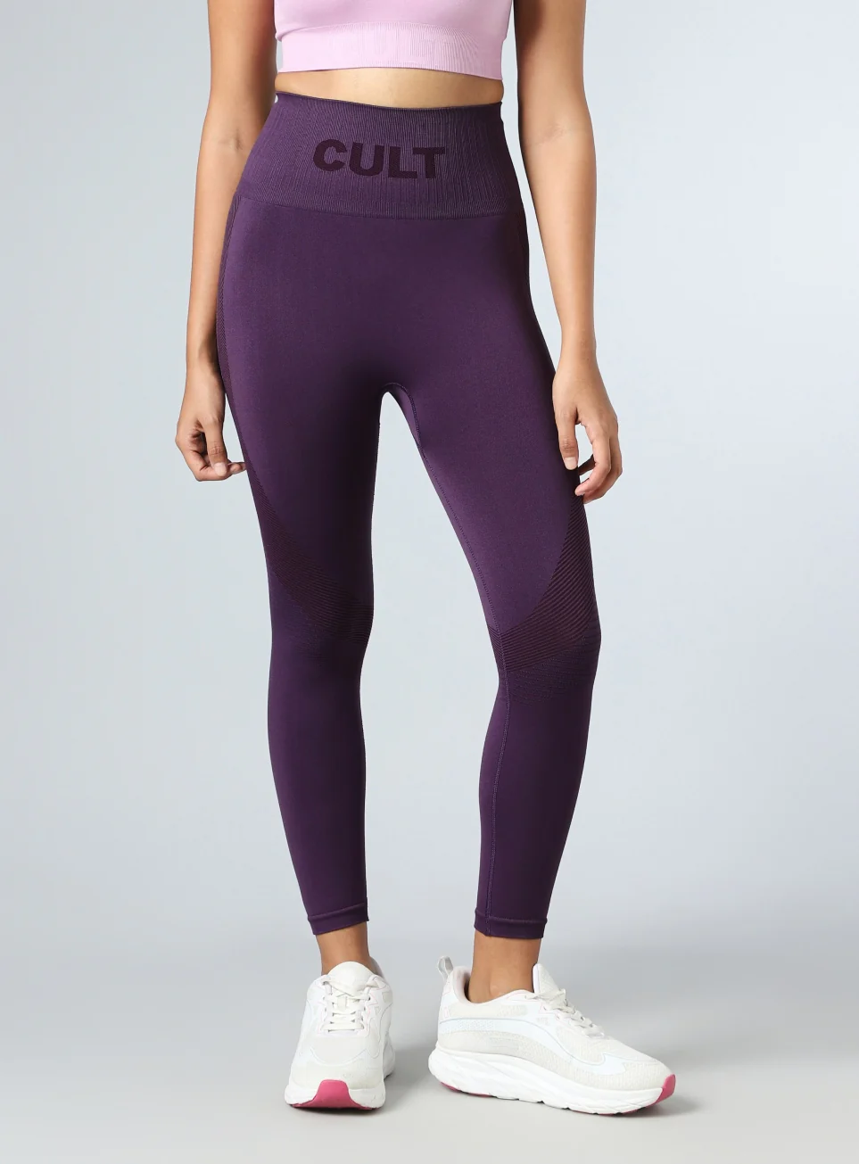 Women's Purple Sculpt Seamless Tights - Image 4