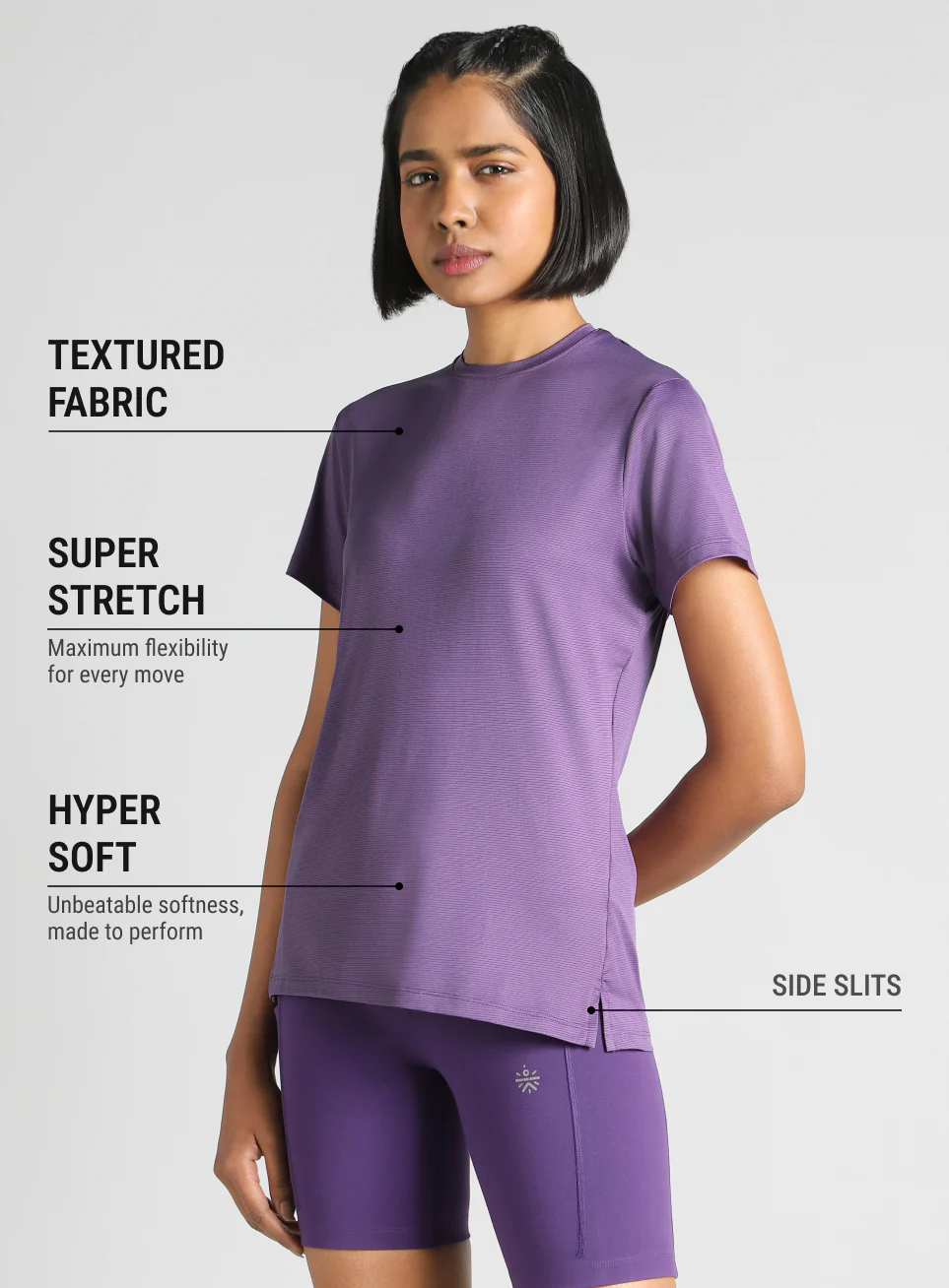 Women's Purple Swift Back Vent Training T-Shirt - Image 5
