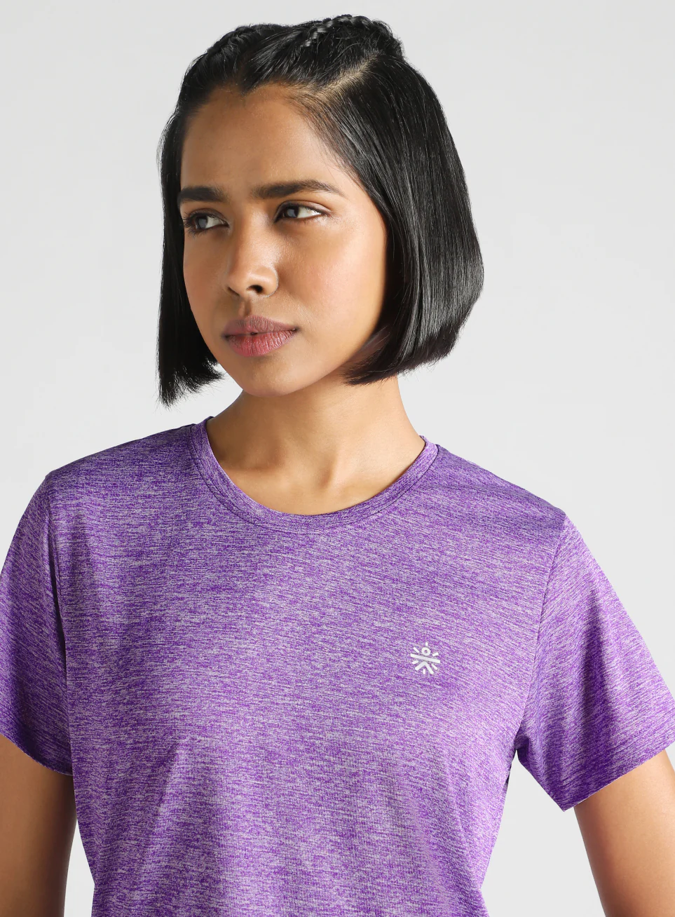 Women's Purple Textured Active T-Shirt - Image 7