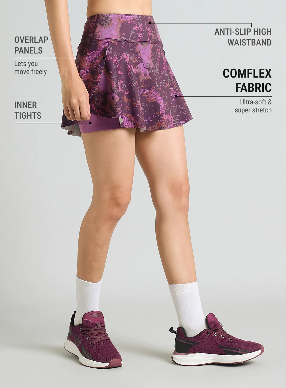 Women's Purple Training Essential Comflex Skort - Image 5
