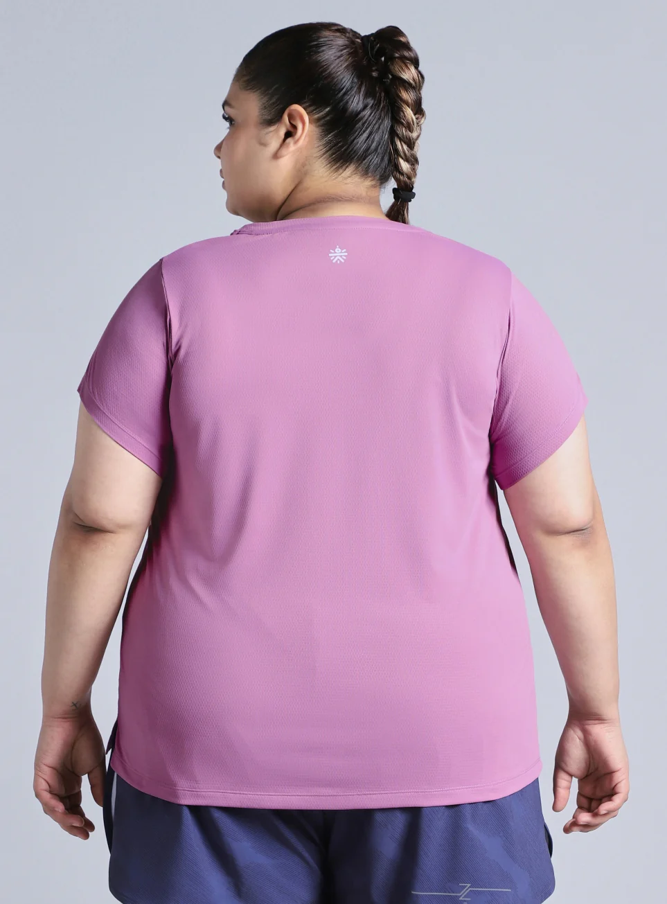 Women's Purple Training Essential Plus Size Regular Fit T-shirt - Image 6