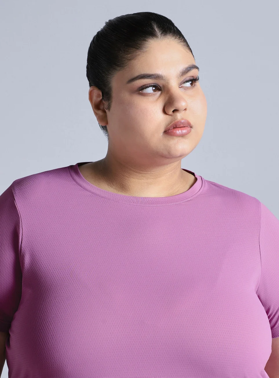 Women's Purple Training Essential Plus Size Regular Fit T-shirt - Image 7