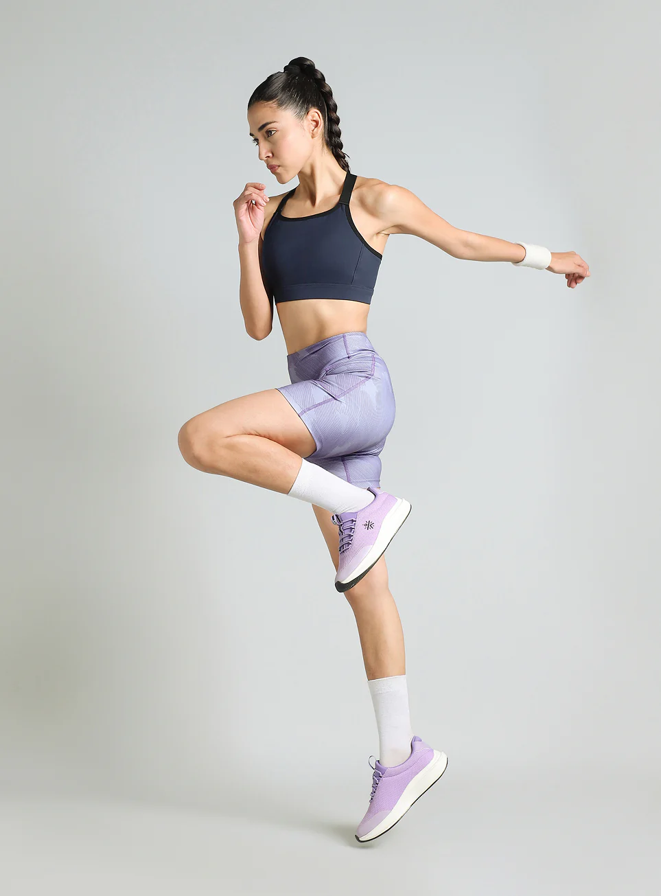 Women's Purple Urban Camo COMFlex Cycling Shorts - Image 2