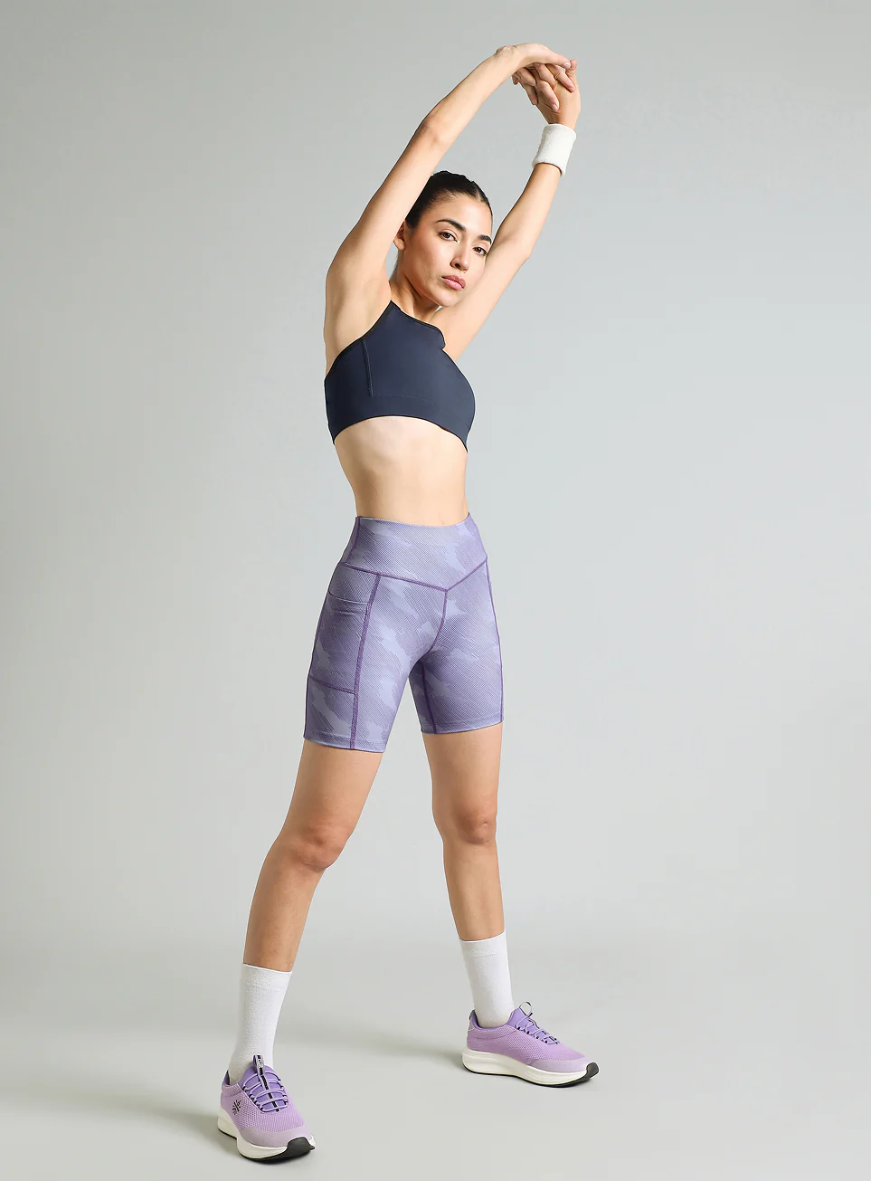 Women's Purple Urban Camo COMFlex Cycling Shorts - Image 3