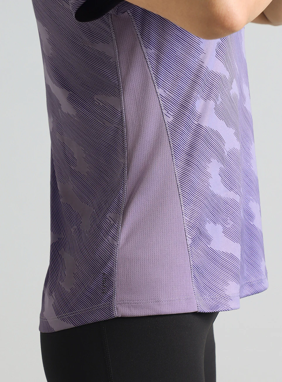 Women's Purple Urban Camo Running T-shirt - Image 10