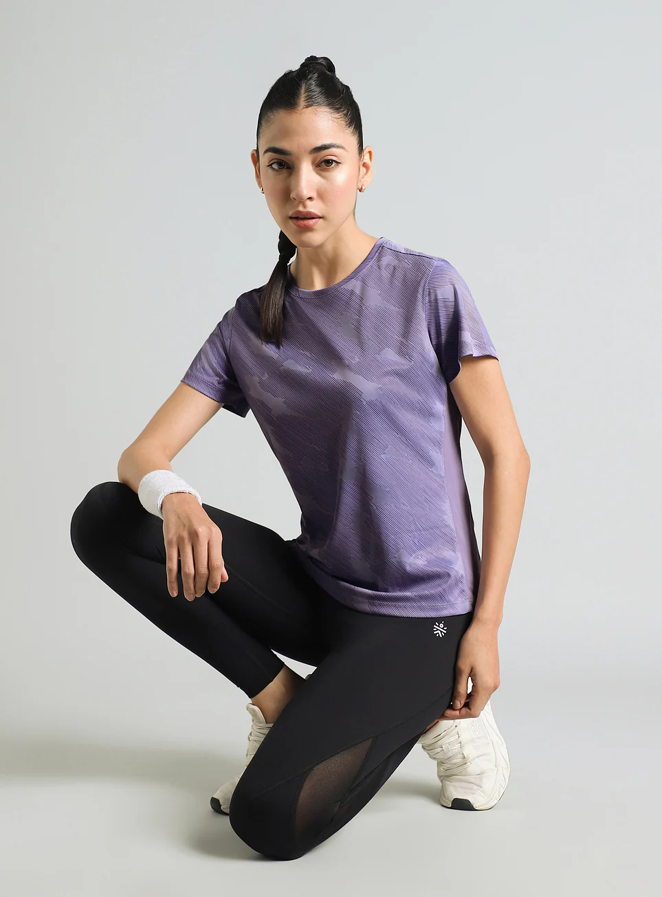 Women's Purple Urban Camo Running T-shirt - Image 2