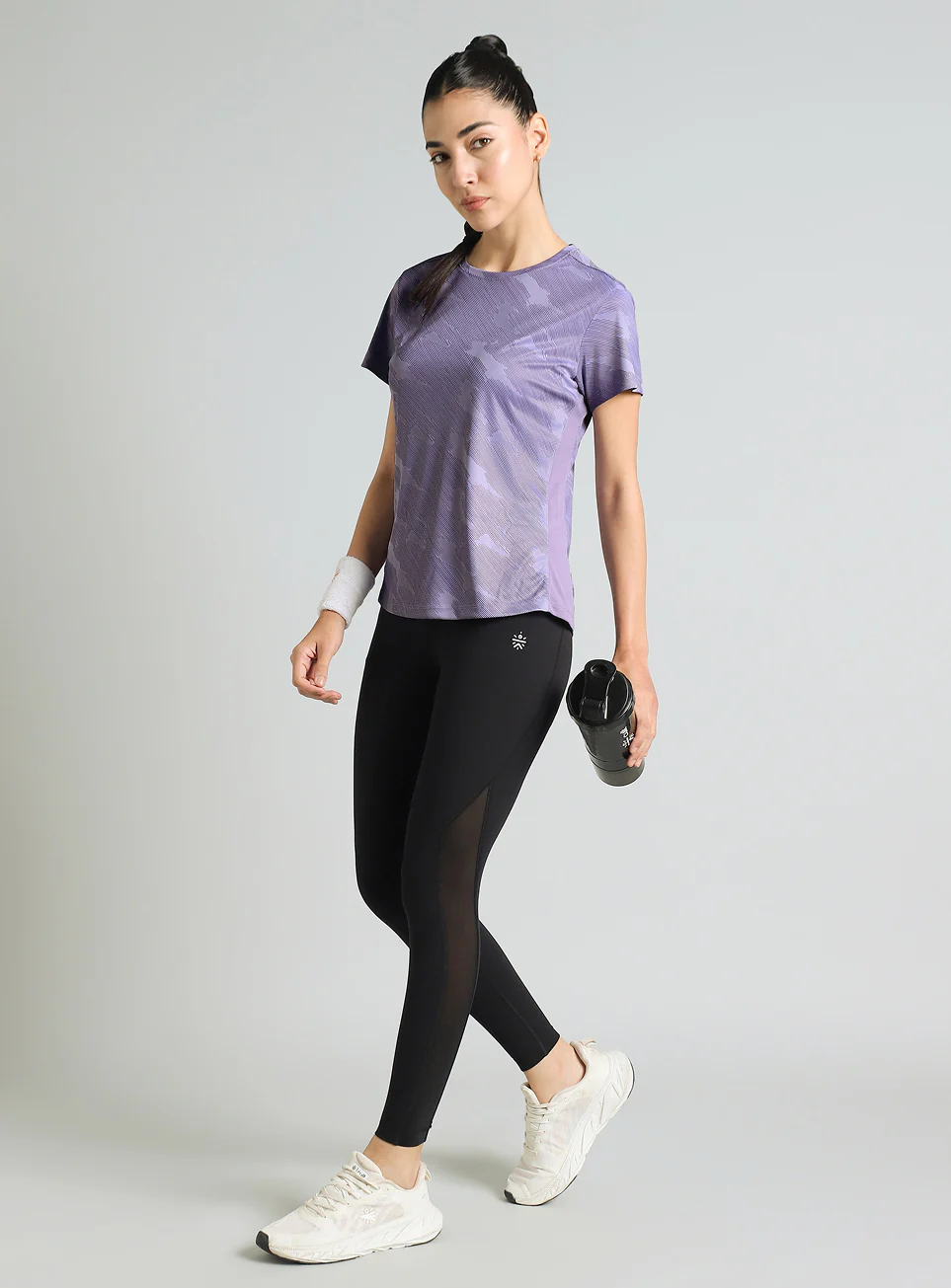 Women's Purple Urban Camo Running T-shirt - Image 3