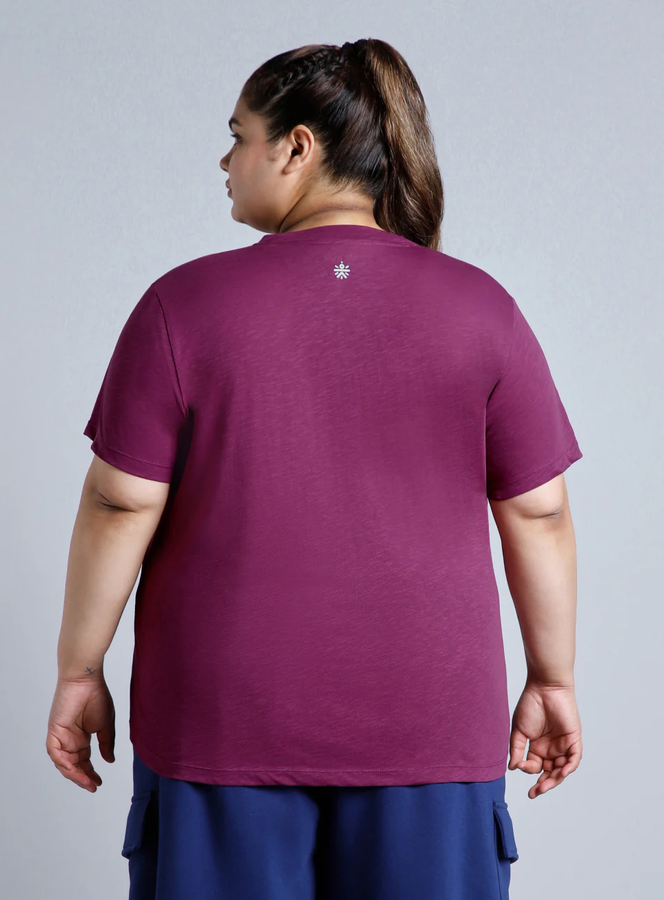 Women's Purple Yoga Flow Plus Size T-shirt - Image 6