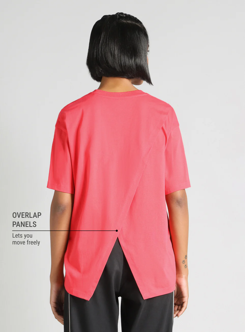 Women's Red Graphic Oversized Fit T-Shirt - Image 6