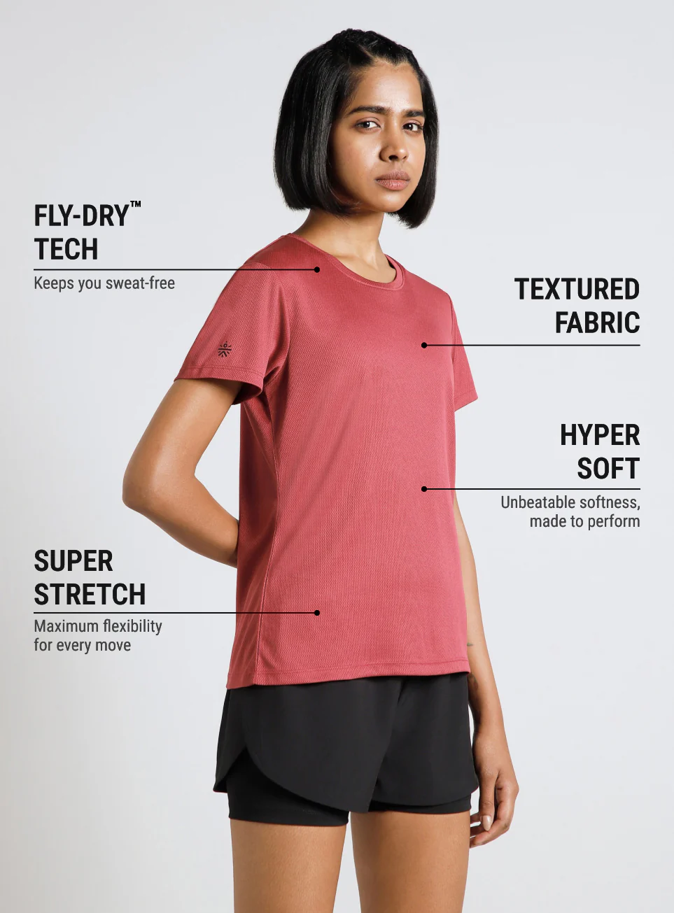 Women's Red Performance T-shirt - Image 5