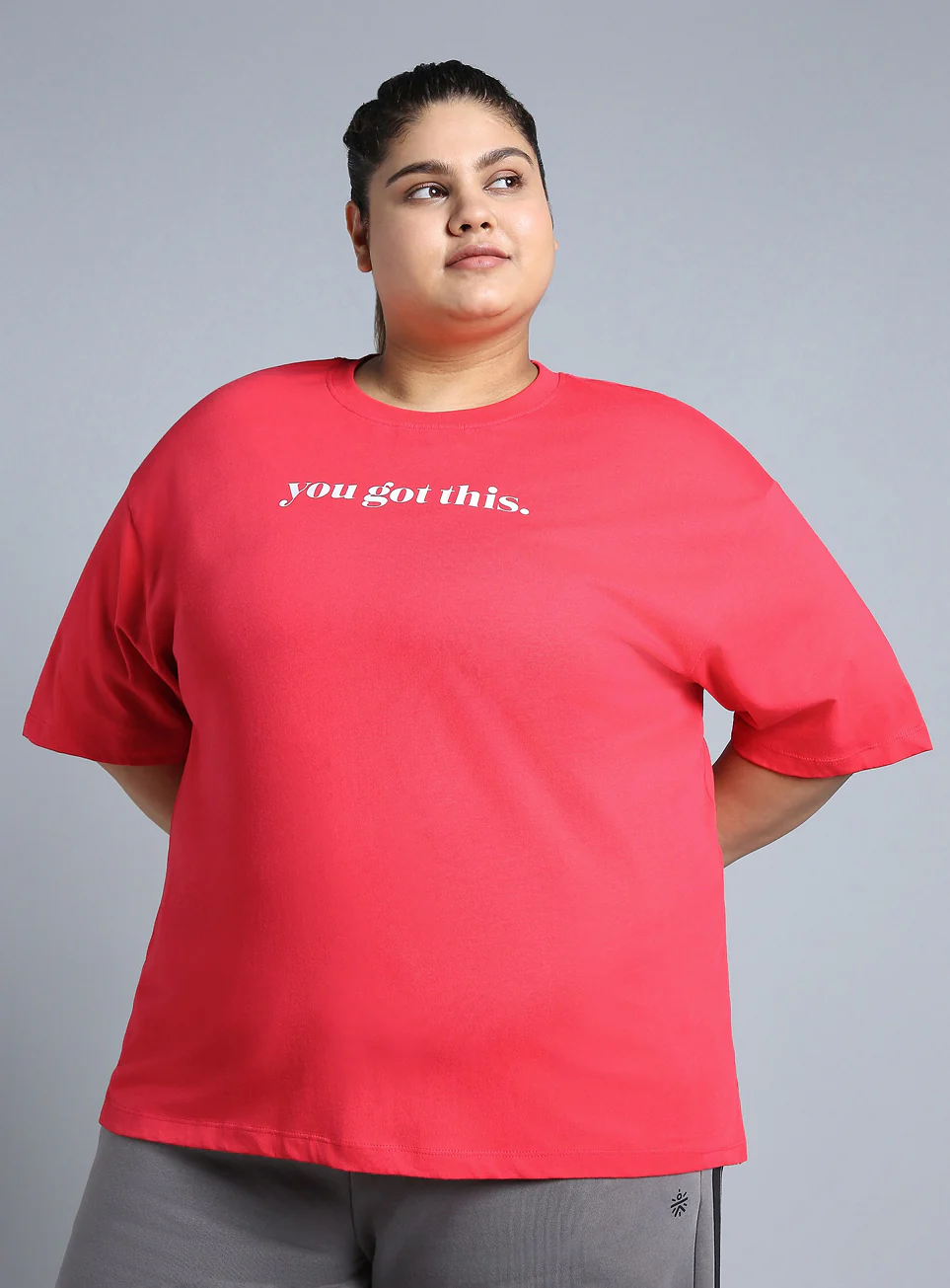 Women's Red You Got This Oversized Fit Plus Size T-shirt
