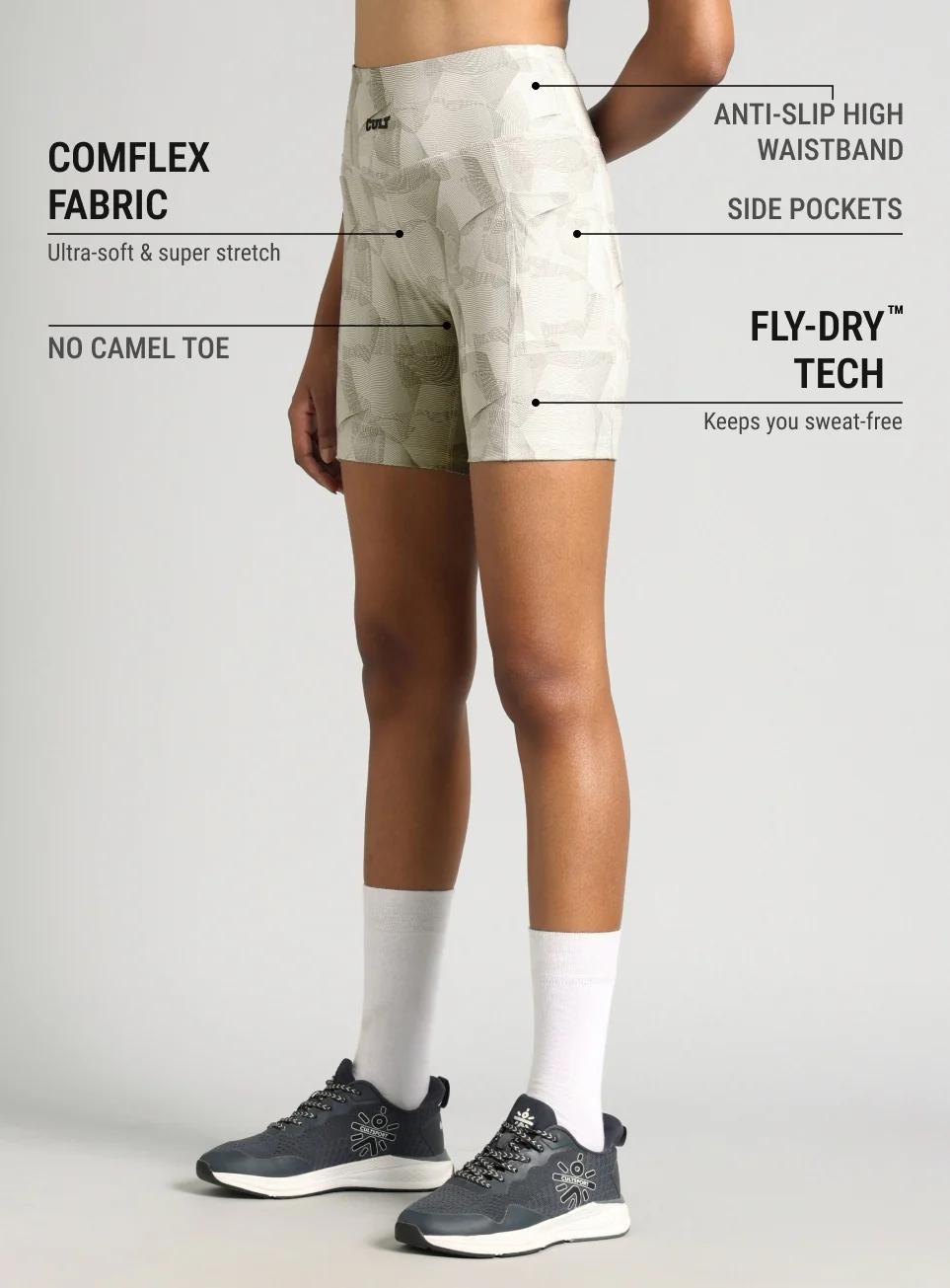Women's White Combat training COMflex Training Cycling Shorts - Image 5