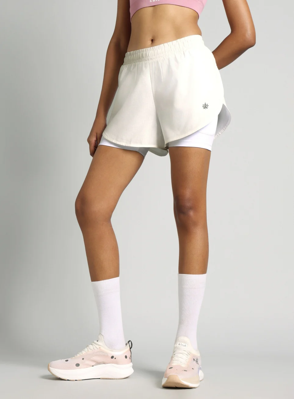 Women's White Cult Zero Strider Shorts with Inner Shorts