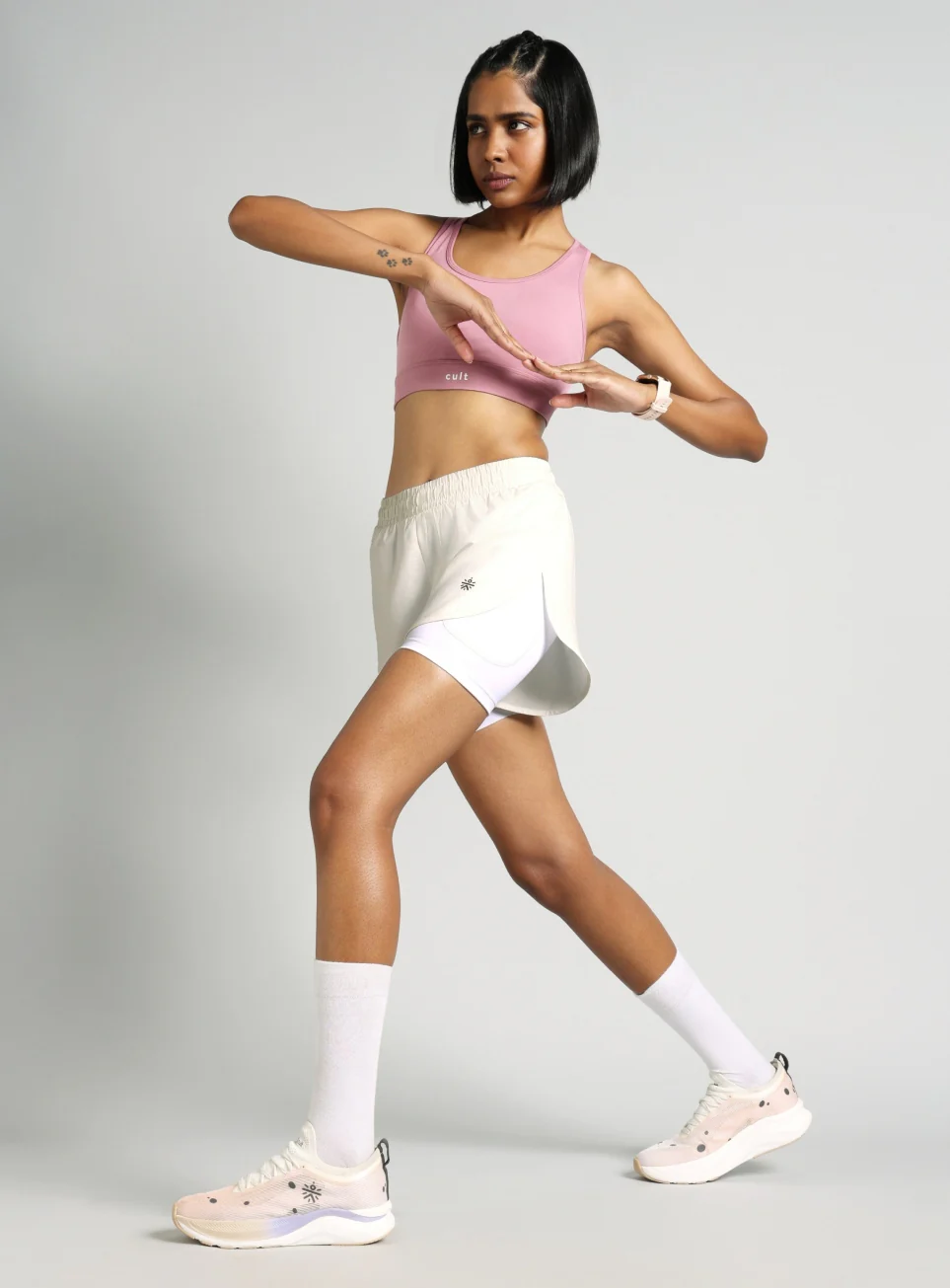 Women's White Cult Zero Strider Shorts with Inner Shorts - Image 2