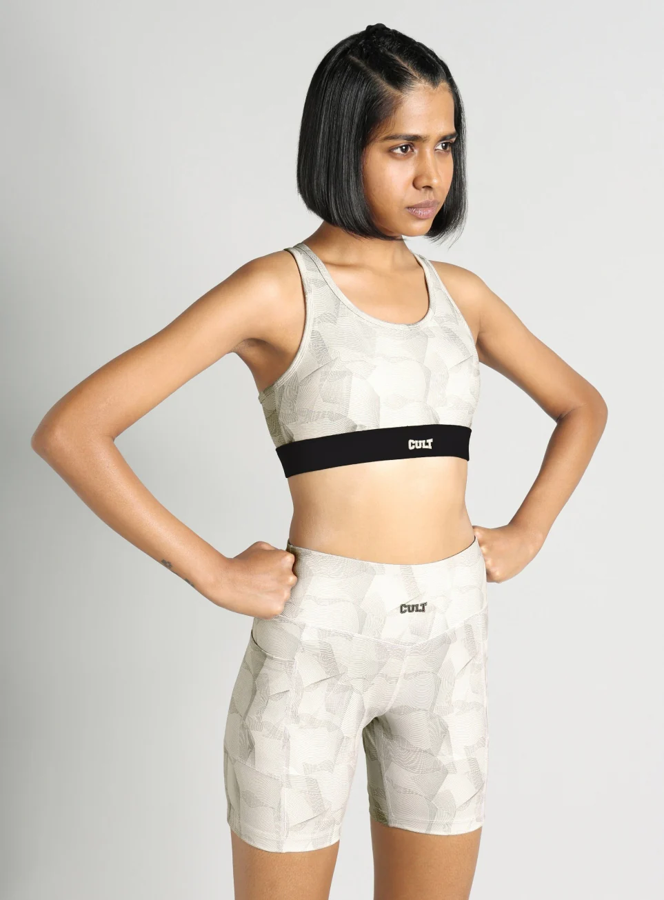 Women's White True Black Combat High Support Bra