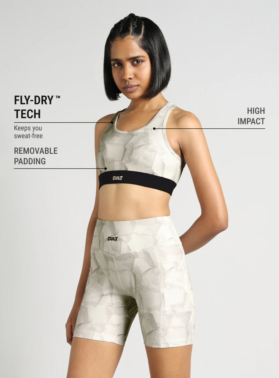 Women's White True Black Combat High Support Bra - Image 5