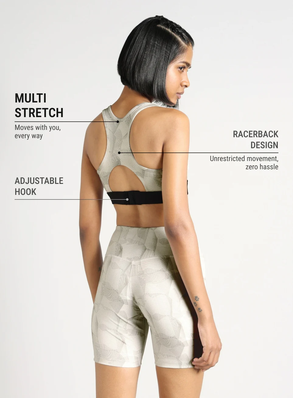 Women's White True Black Combat High Support Bra - Image 6
