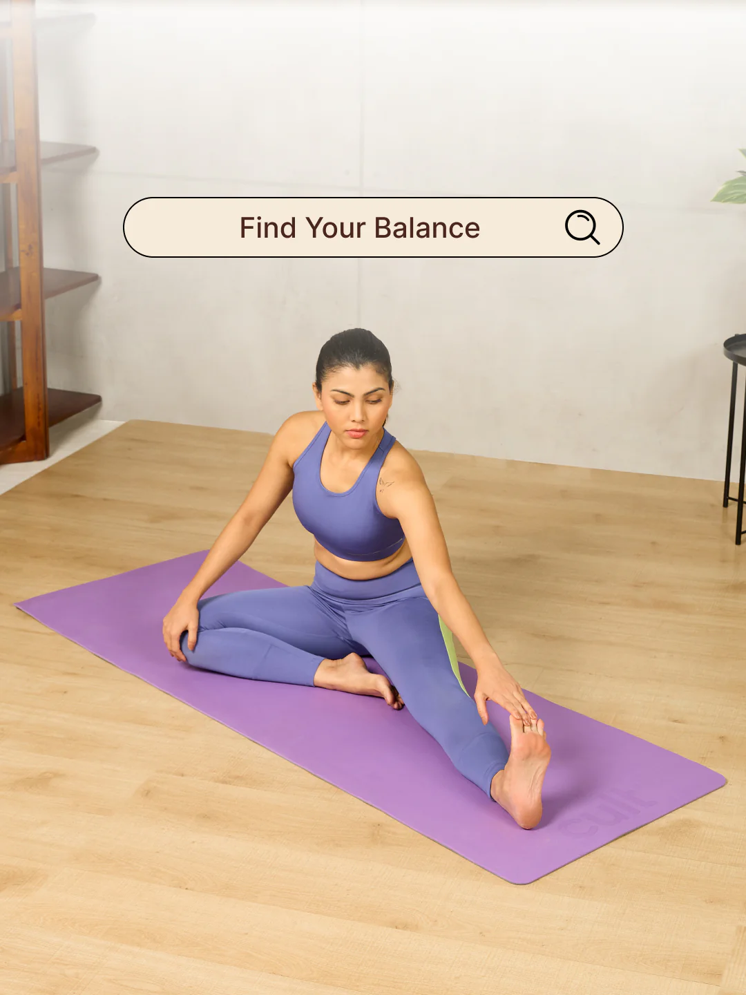 CULT EVA Yoga Mat 6mm with Carry Strap Dual Color Lavender, Anti-Slip, Lightweight & Durable Exercise Mat for Yoga, Pilates, Meditation, Gym & Home Workouts - Image 3