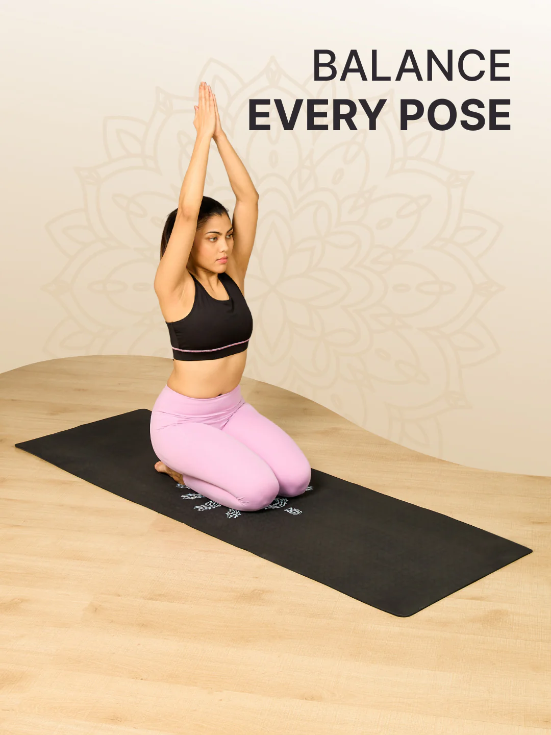 CULT TPE Yoga Mat 6mm with Carry Bag & Strap Eco-Friendly, Non-Slip, Lightweight & Durable Exercise Mat for Yoga, Pilates, Meditation & Home Workouts Black - Image 3